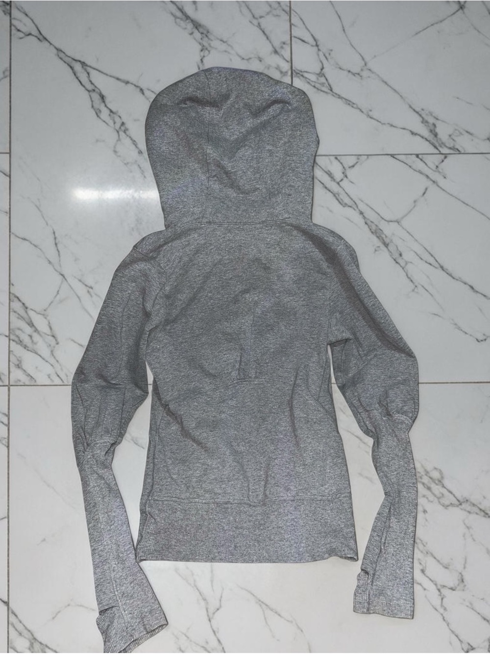 Vintage Lululemon athletica Heather Gray Zip Hoodie with Neon Yellow Accents SZ2 - Picture 3 of 9